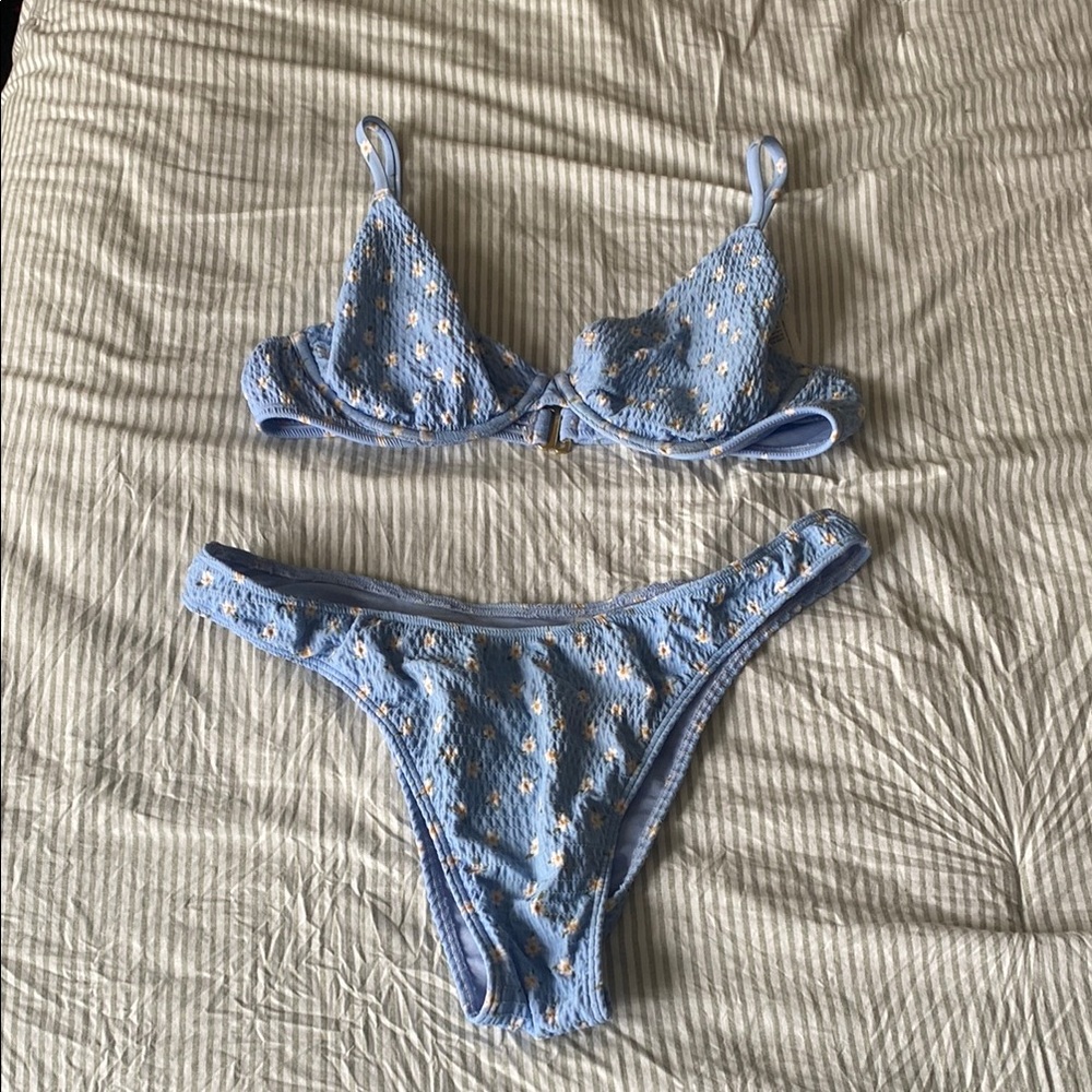 Blue Floral Bikini Set